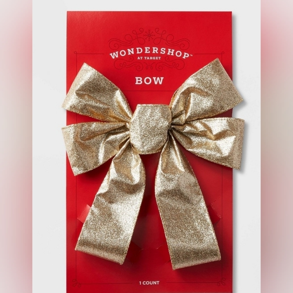 New with tags! Wondershop Set of 4 Glittering Gold Decorative Gift Bows